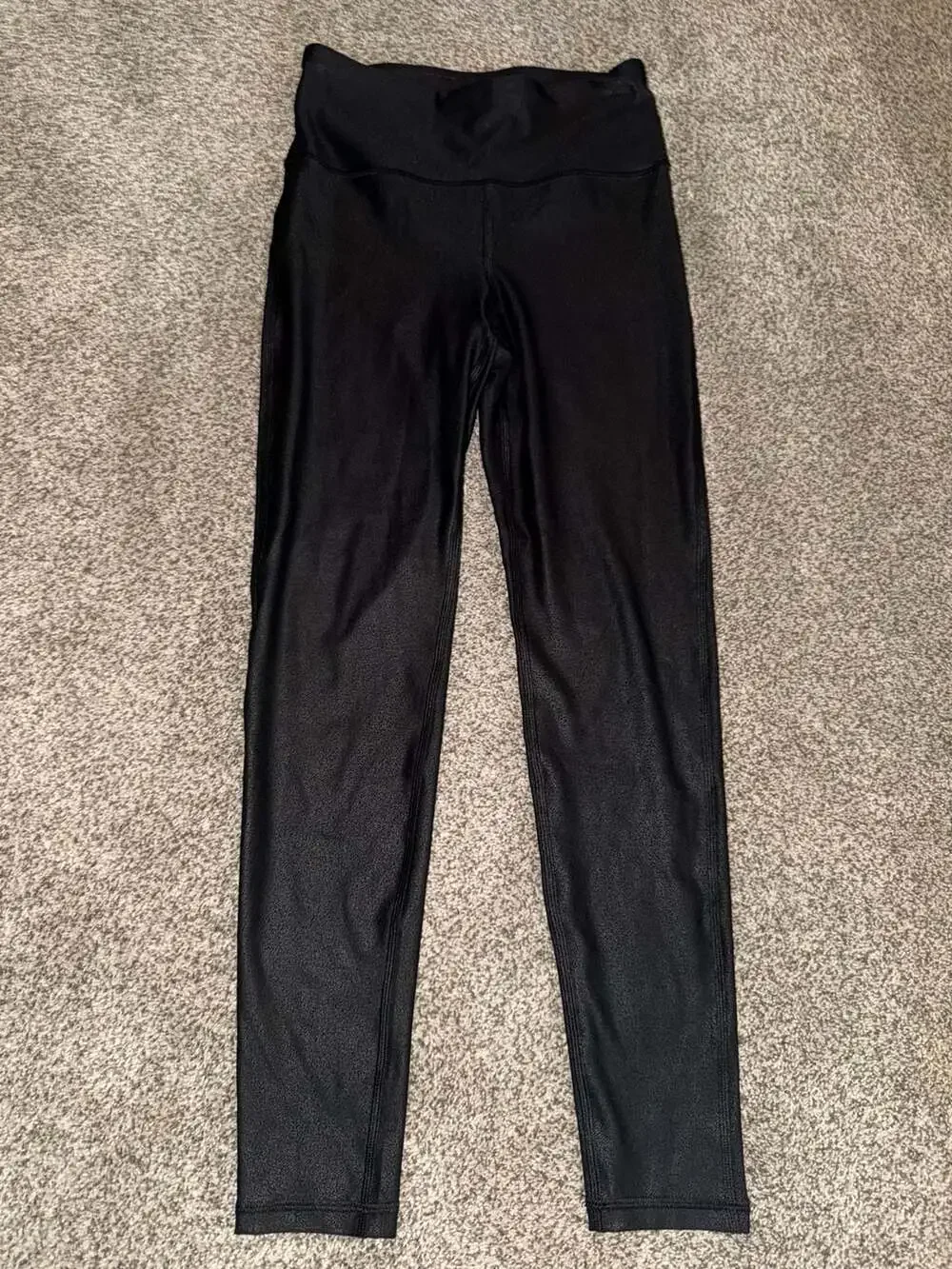 mono b Women's High-Waisted Faux Leather Leggings, Black, Size S